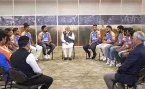 Prime Minister Narendra Modi with Indian Cricket Team