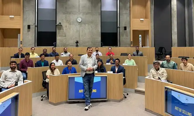 Rajiv Sharma leading an NLP-based corporate sales training program