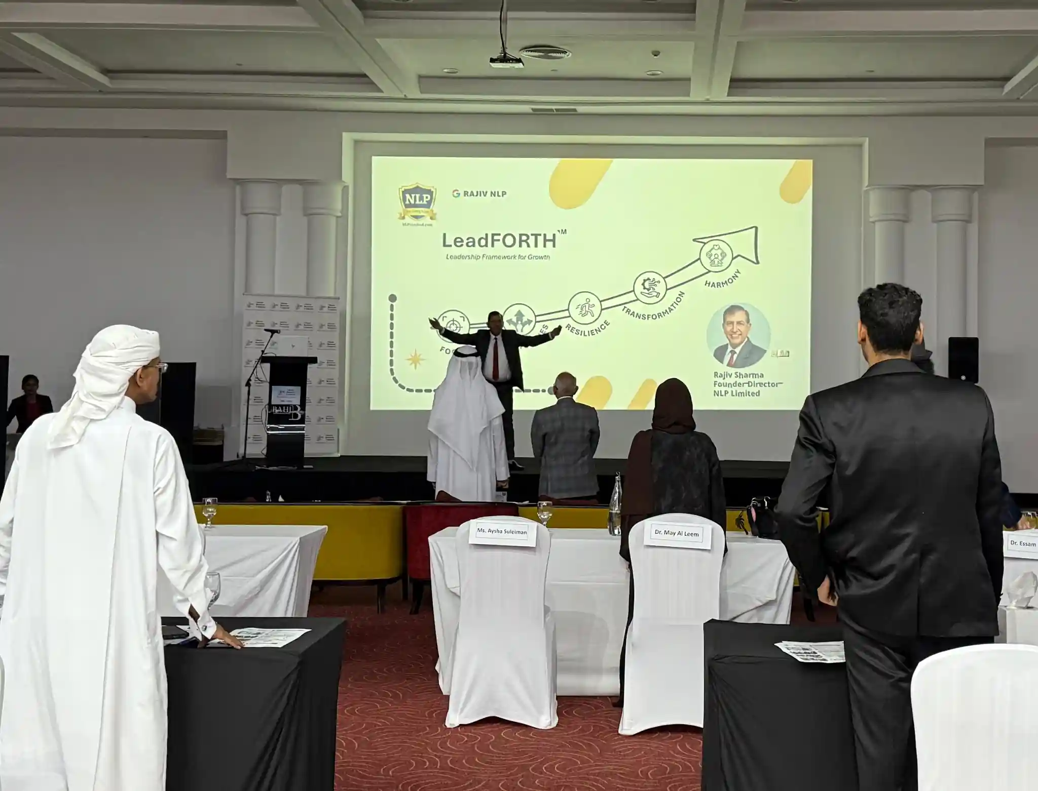 NLP Limited leadership development programme for Emirati leaders in a full hall